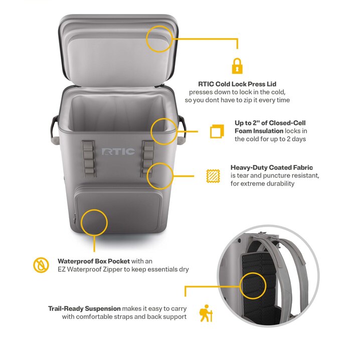 RTIC Outdoors - 48 Can Ultra-Tough Backpack Cooler - Military