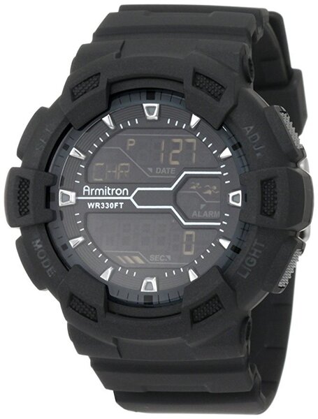 Armitron Men s Black Resin Digital World Time Chronograph Watch