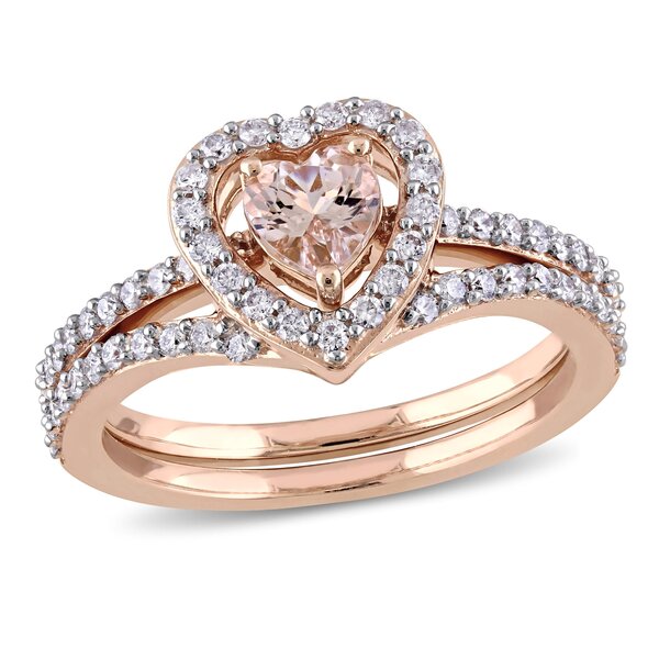 Morganite heart engagement deals ring