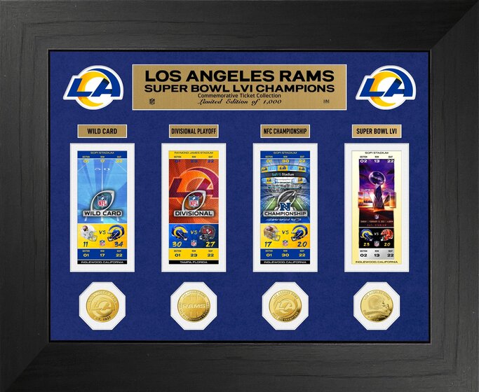 Los Angeles Rams Super Bowl 56 Champions Signature Ticket Frame