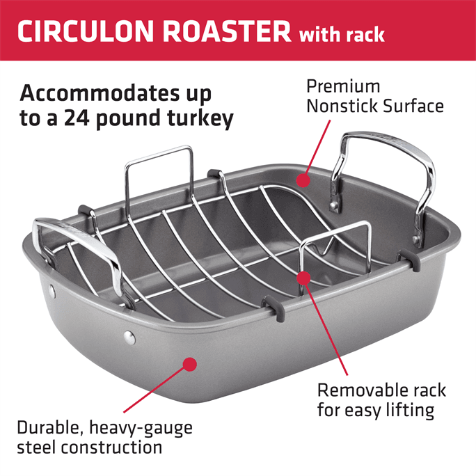 Farberware 12 x 16 Nonstick Roaster with Rack 1 ct