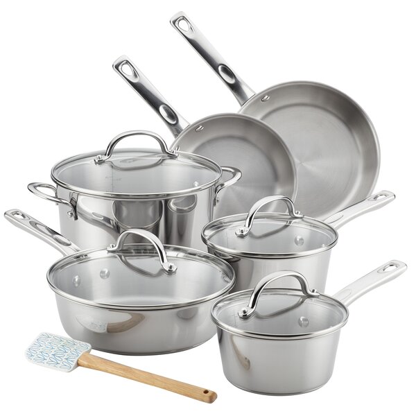 BergHOFF Belly 18/10 Stainless Steel 3-Pc. Fry Pan & Skillet Set, Silver