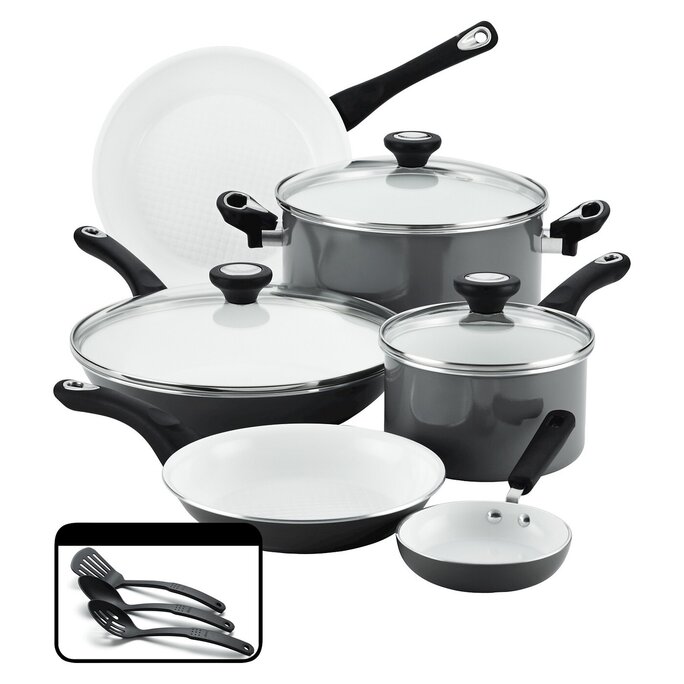 Swift Healthy Ceramic Nonstick 12 Piece Cookware Pots and Pans Set