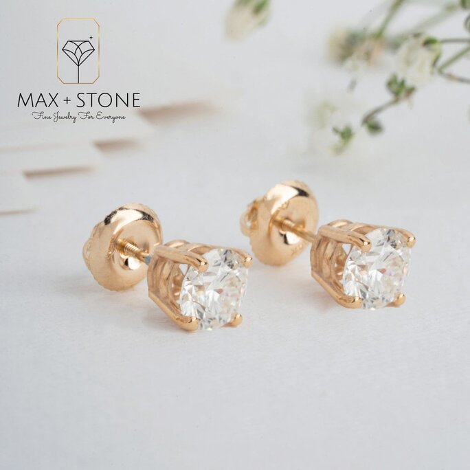 Marabela - IGI Certified 14k Yellow Gold Lab Grown Diamond Solitaire Stud  Earrings - Discounts for Veterans, VA employees and their families!