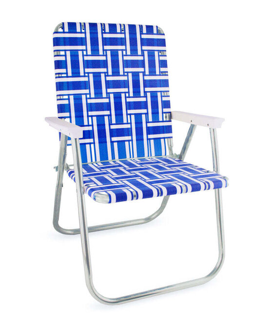 Lawn Chair USA - Blue and White Stripe Classic Lawn Chair
