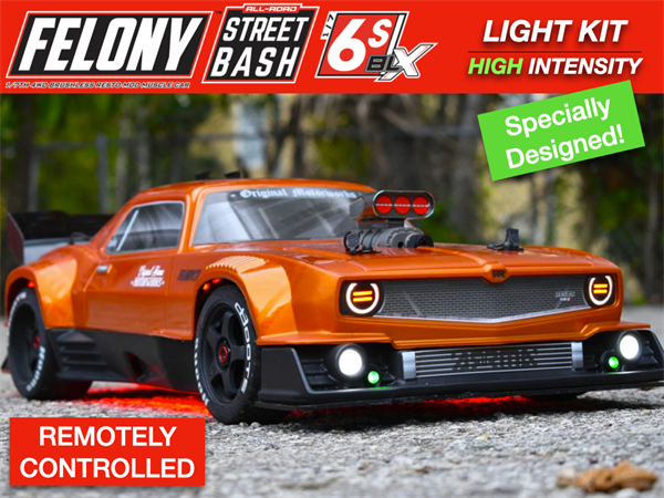 Polo Creations RC - Arrma FELONY 6s Lights Kit LED Headlight Light Bar ...