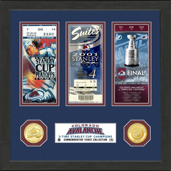The Highland Mint Colorado Avalanche 3x Stanley Cup Champions Ticket