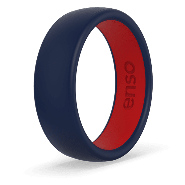 Enso Rings Dualtone Silicone Ring Navy Blue / Red Military