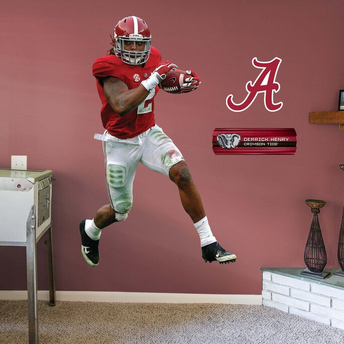 Fathead - Alabama Crimson Tide: Derrick Henry 2022 - Officially Licensed  NCAA Removable Adhesive Decal - Military & First Responder Discounts