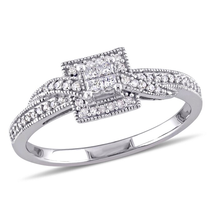 Zales 1 CT. T.w. Quad Diamond Past Present FutureÂ® Frame Engagement Ring  in 10K White Gold | CoolSprings Galleria
