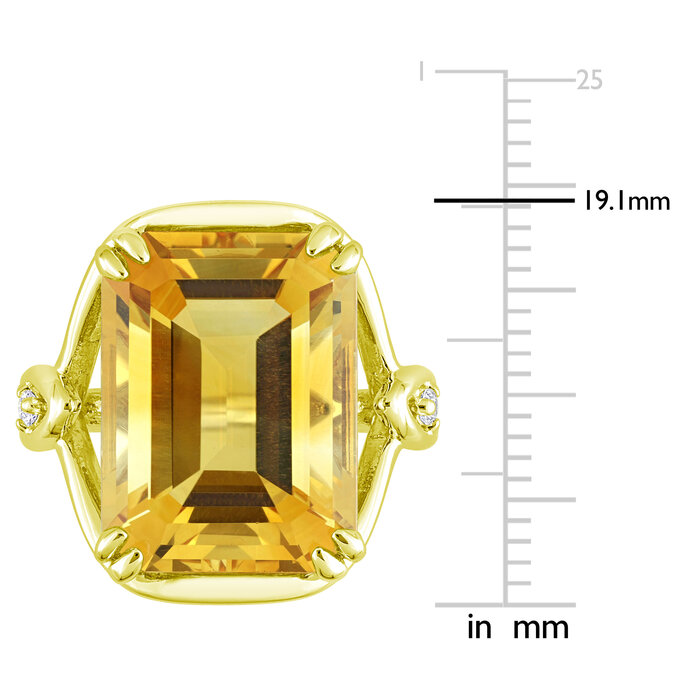 Gemstone Jewelry - 10 3/4 CT TGW Octagon-Cut Citrine and White