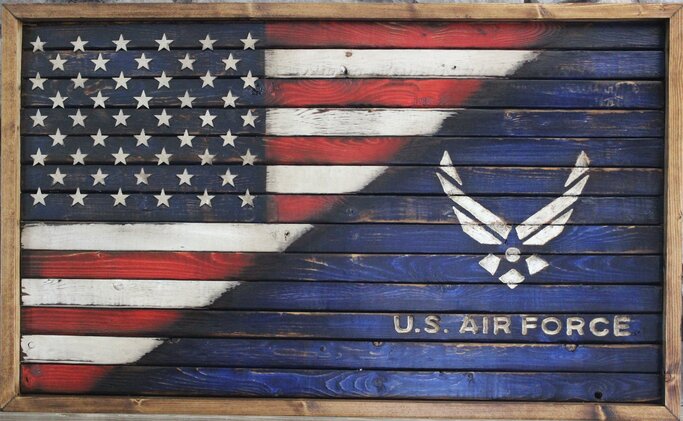 Tribute Flag Company Half American Half Air Force Logo Flat Flag Discounts For Veterans Va Employees And Their Families Veterans Canteen Service