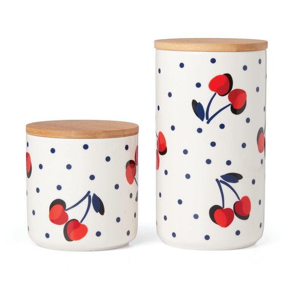Kate Spade Vintage Cherry Dot 2pc Canister Set Discounts for