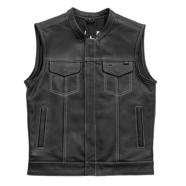 First Manufacturing Company - POW - Men's Leather Motorcycle Vest ...