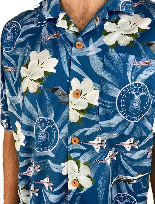 Wes and Willy Mens College Hawaiian Short Sleeve Button Down Shirt Vintage  Floral (Air Force Falcons, Small) Blue at  Men's Clothing store