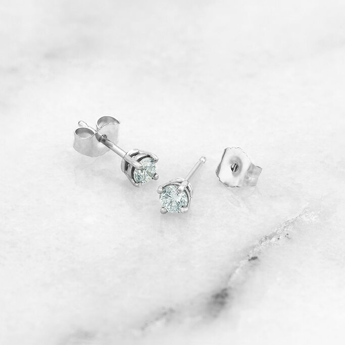 Unique Brilliance 0.25 Carat T.W. Diamond Stud Earring in 14K White Gold (i-j, I2-i3), Women&s