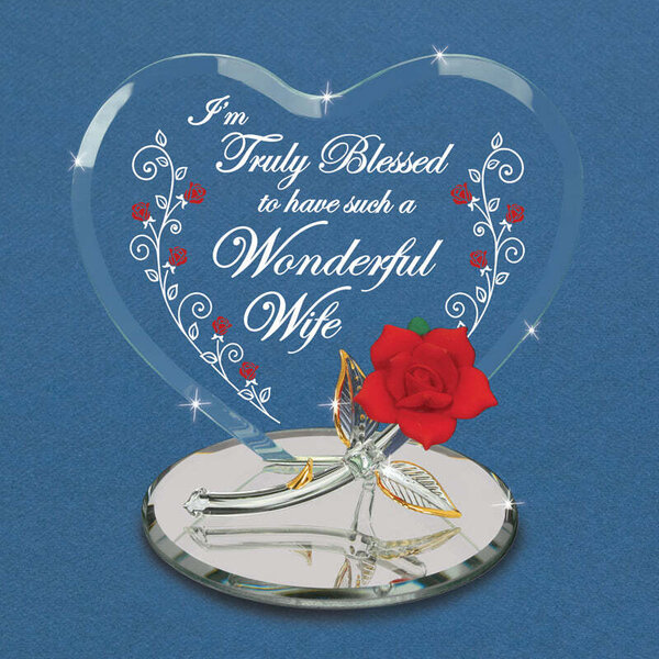 Glass Baron "Truly Blessed" Red Rose Military & First Responder