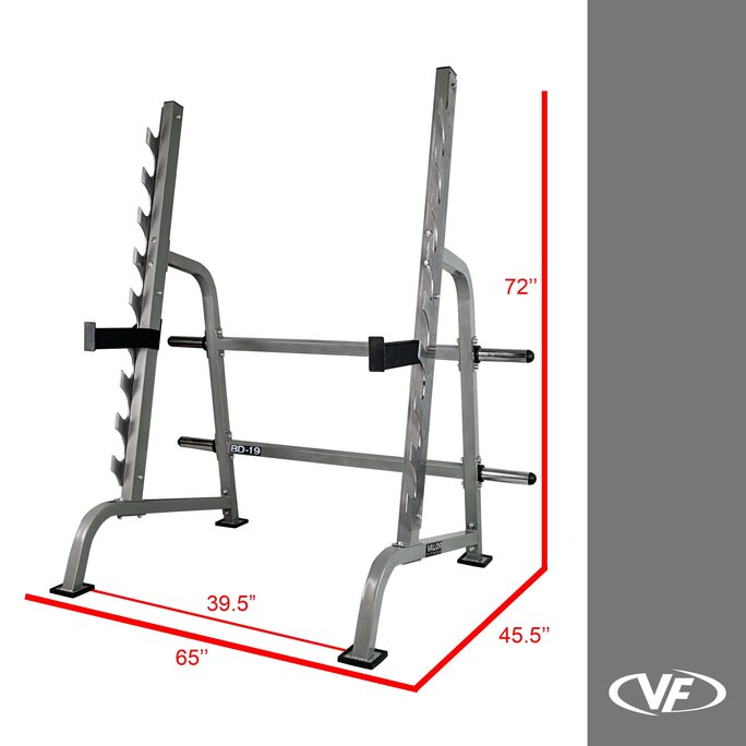 Valor Fitness Sawtooth Squat Rack Bench Press w Plate Storage