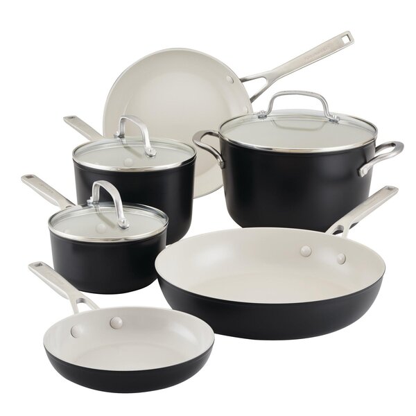KitchenAid 9pc Hard Anodized Ceramic Cookware Set Discounts for