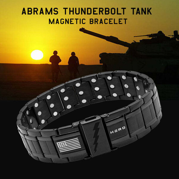 Sherman Tank Track Titanium Magnetic Bracelet : Helps Pair Veterans with A Service Dog or Shelter Dog