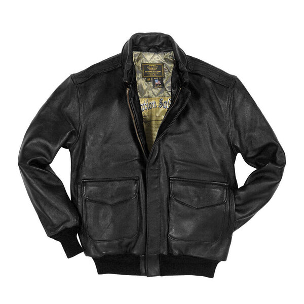 ジャケット・アウター 00s lamb oil leather coyote fur jacket Cockpit USA - Antique Lamb Jacket Z2567MM in Black - Military
