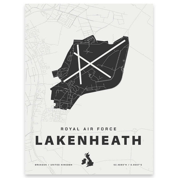 Home Base Maps - Royal Air Force Lakenheath Base Map Print - Military ...