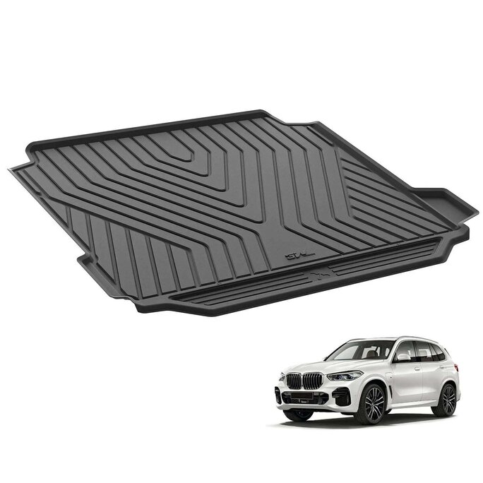 Car Floor Mats OMAC All-Weather Rubber Trunk Liner - Black, Waterproof, Anti-Slip, Universal Fit Rubber Trunk Cargo Liner - Foto 7