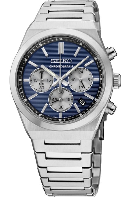 Seiko - Men's 40mm Essentials SS Chronograph Blue Dial Watch