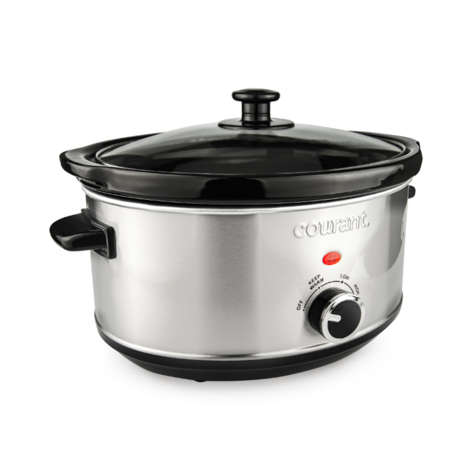 Courant 5 qt. (2.5 Qt.) Each Double Slow Cooker - Stainless Steel, Silver