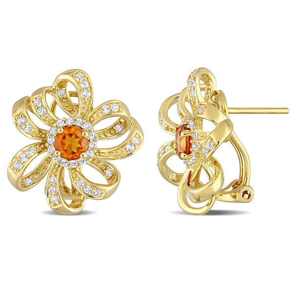 Medallion Cross with Pave CZ Omega Clip Earrings India | Ubuy