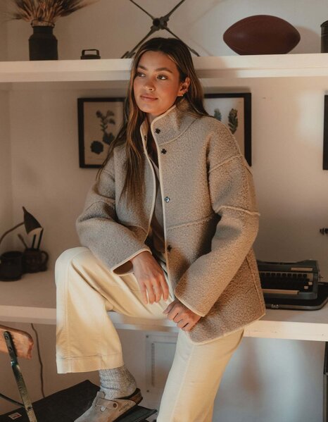 The Normal Brand - Highland Fleece Snap Coat in Oat - Military & First ...